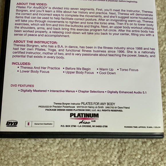 Pilates For Any Body DVD, Platinum disc LLC - Picture 5 of 7